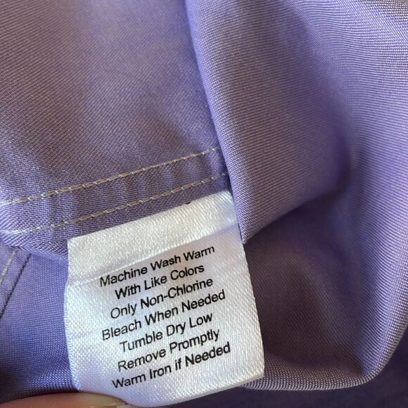 Pronto Uomo Purple Long Sleeve Cotton Non-Iron Dress Shirt Size 17 34/35 - Picture 4 of 6